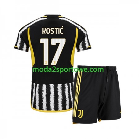 Koszulka Juventus Filip Kostic 17 Dziecięcy Domowe Stroje Piłkarskie 2023/24 Krótki Rękaw